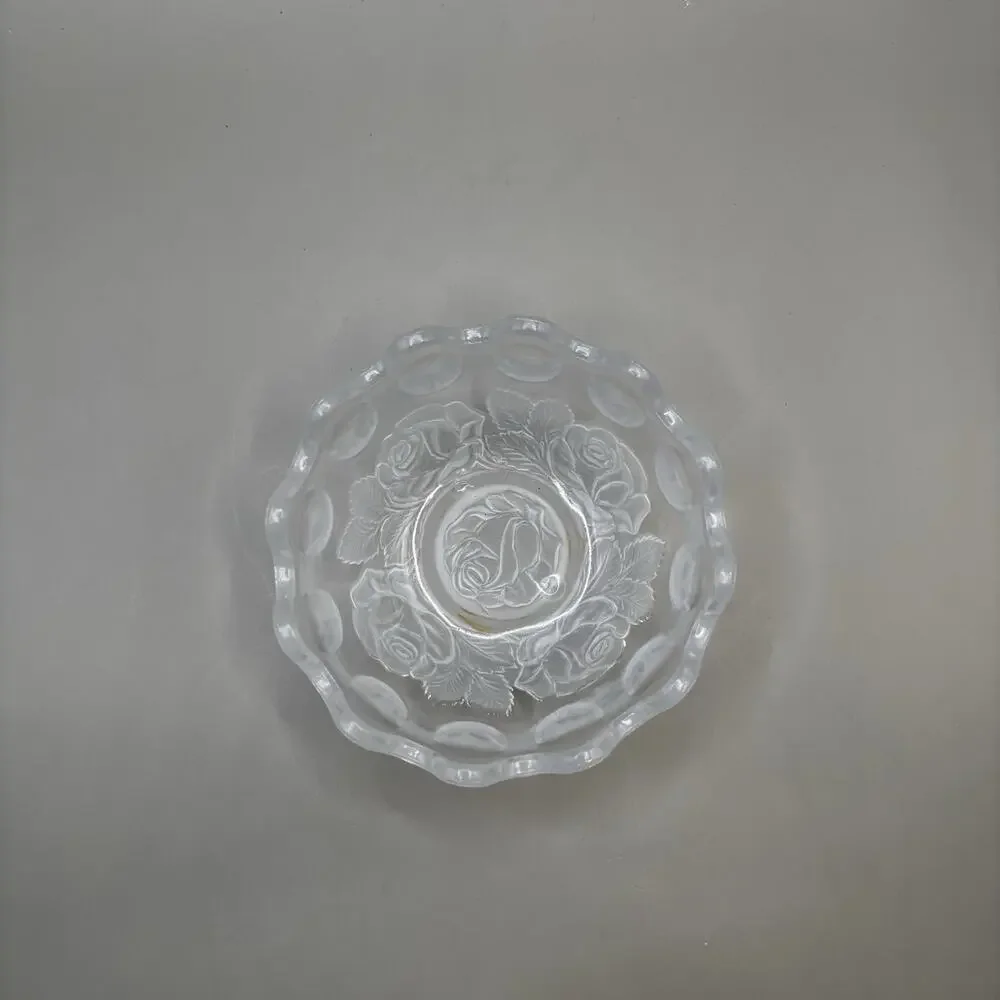 Mikasa Frosted Rose Glass Crystal Bowl 3